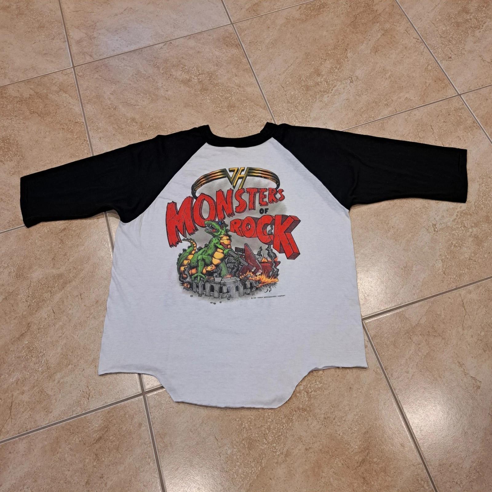 Vintage 1988 Van Halen Tour Monster Of Rock Concert Tour T-Shirt Reprint M