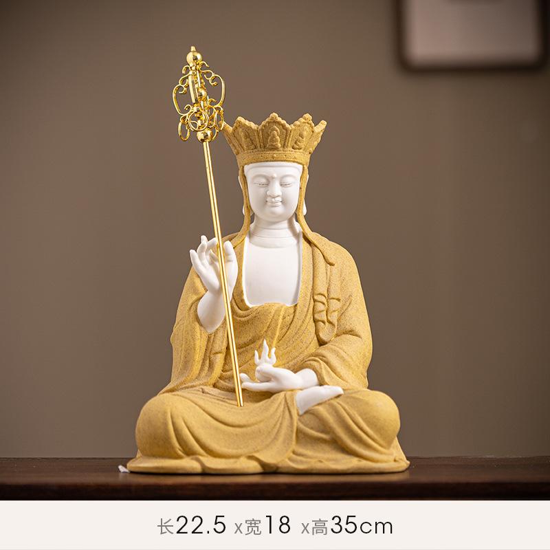 Статуя Будды, царя Бодхисаттвы Кшитигарбхи, и предметы интерьера, керамические изделия, китайский стиль, гостиная
