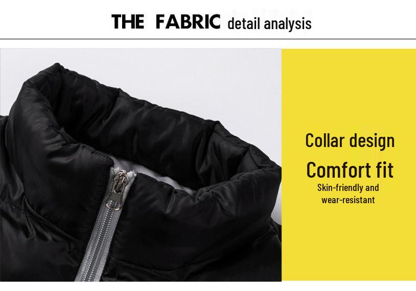 Men's Stand Collar Thickened Jacket - Large Sizes, Autumn/Winter Style, Cotton Casual Wear