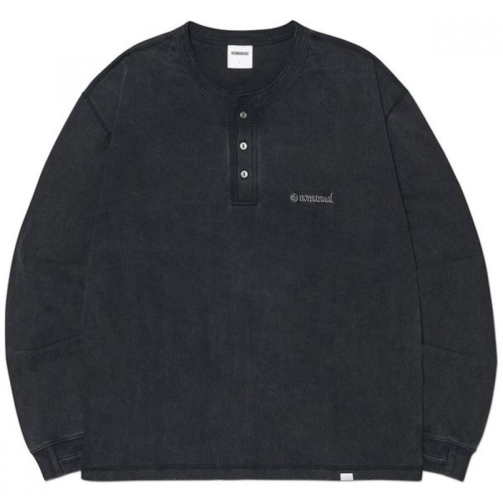 Поврежденная рубашка-henley   Выстиранный черный XL
