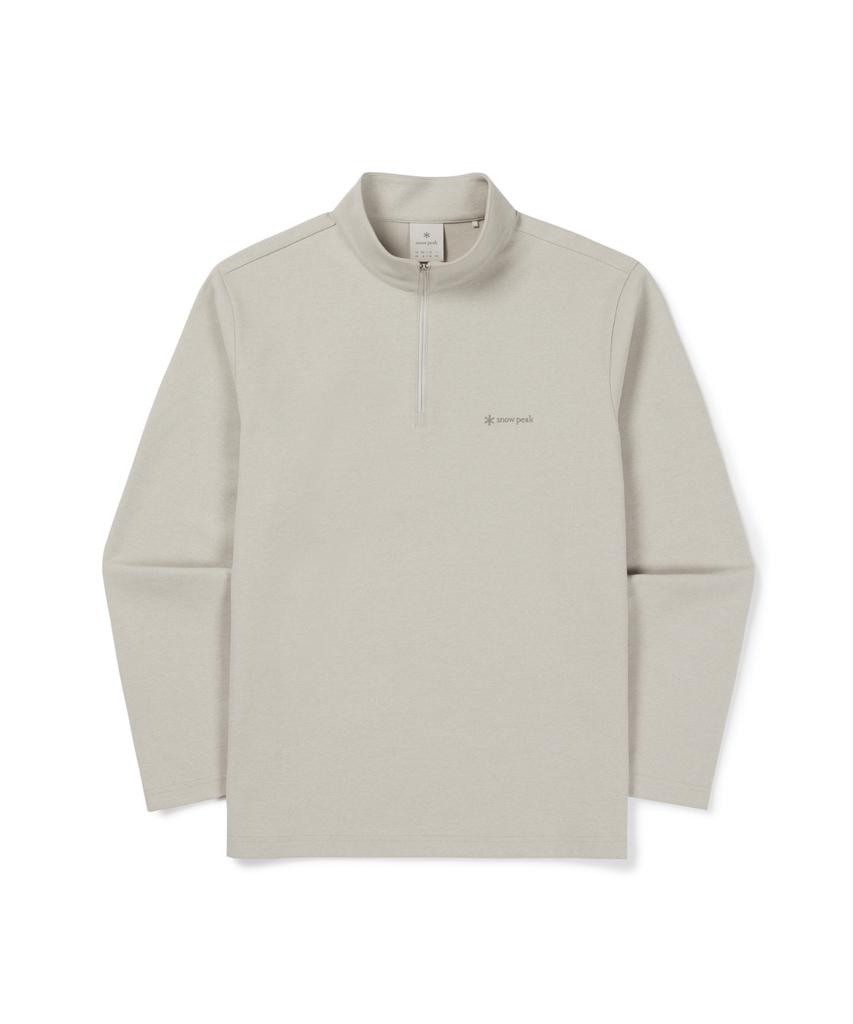 SNOWPEAK APPAREL Quick-Dry Half-Zip Long Sleeve T-Shirt (S26Fmfzt14) Light Beige