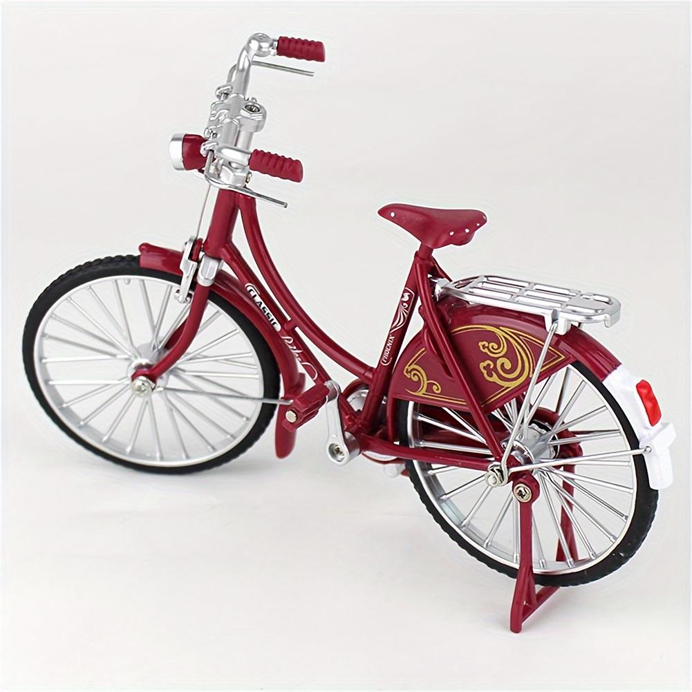 

1шт 1:Винтажная модель велосипеда из красного сплава в масштабе 10, коллекционная металлическая реплика велосипеда с подвижной цепью, домашний декоративный элемент для дня рождения, выпускного красный