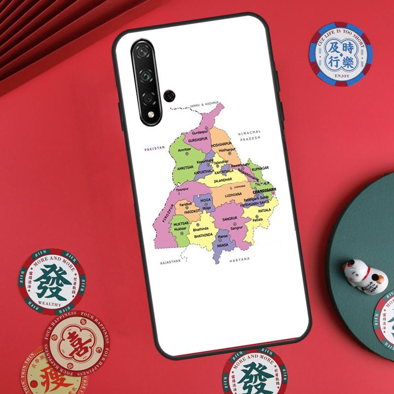 Punjab Map Outline For Huawei Nova 12s 12i 7i 8i 11i Y73 Y70 Y90 Y60 Y72 Y61 Y91 9 10 SE P30 Pro P40 Lite Case