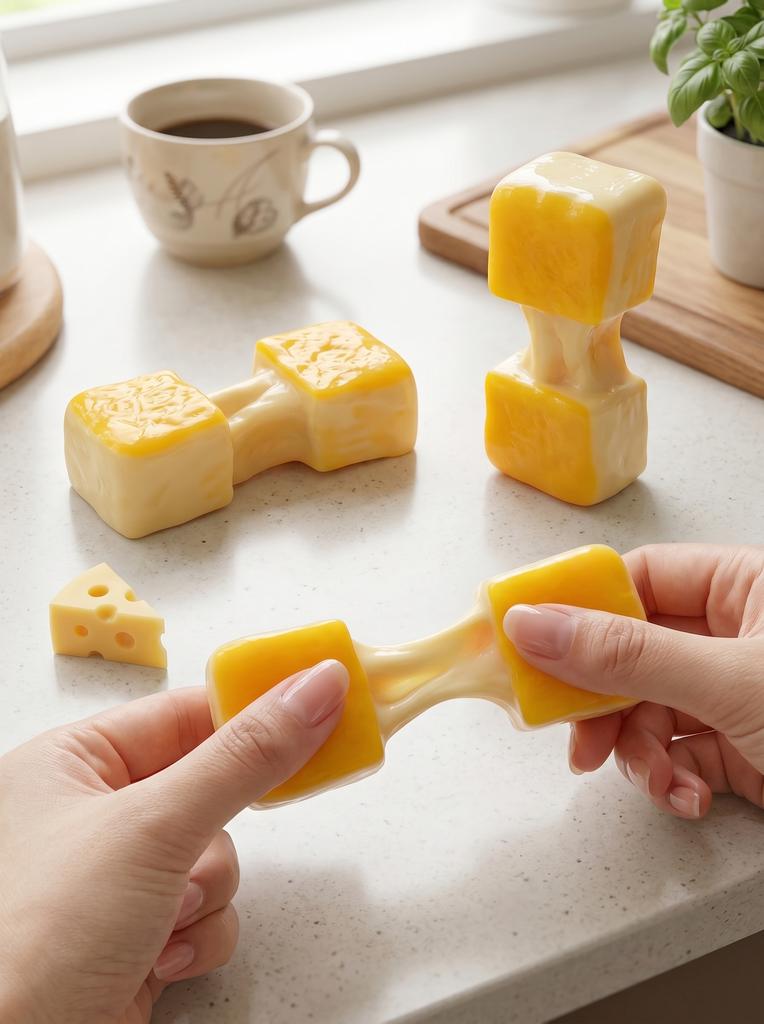 New Stretchy Cheese Pudding Squishy Toy, Soft Tpr Slow Rebound Fidget Stress Relief Sensory Hand Toy For Adult Teen Gift