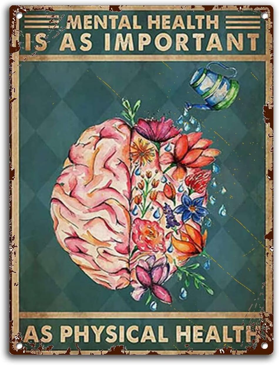 

Metal Tin Sign Mental is an Important Mental Wall Vintage Funny Poster Wall Decor Art Gift esAluminum 20x30cm（7.8x11.8inch）