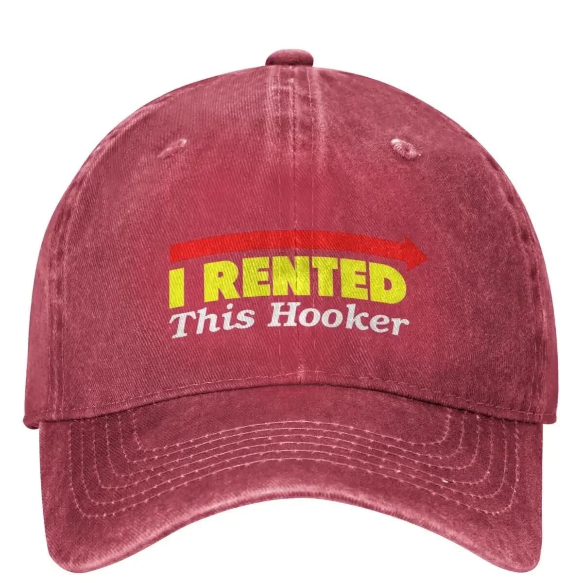 I Rented This Hooker Denim Baseball Cap Funny Sayings Tennis Skate Trucker Hat Summer Women Men Vintage Sunshade Baseball Caps One Size