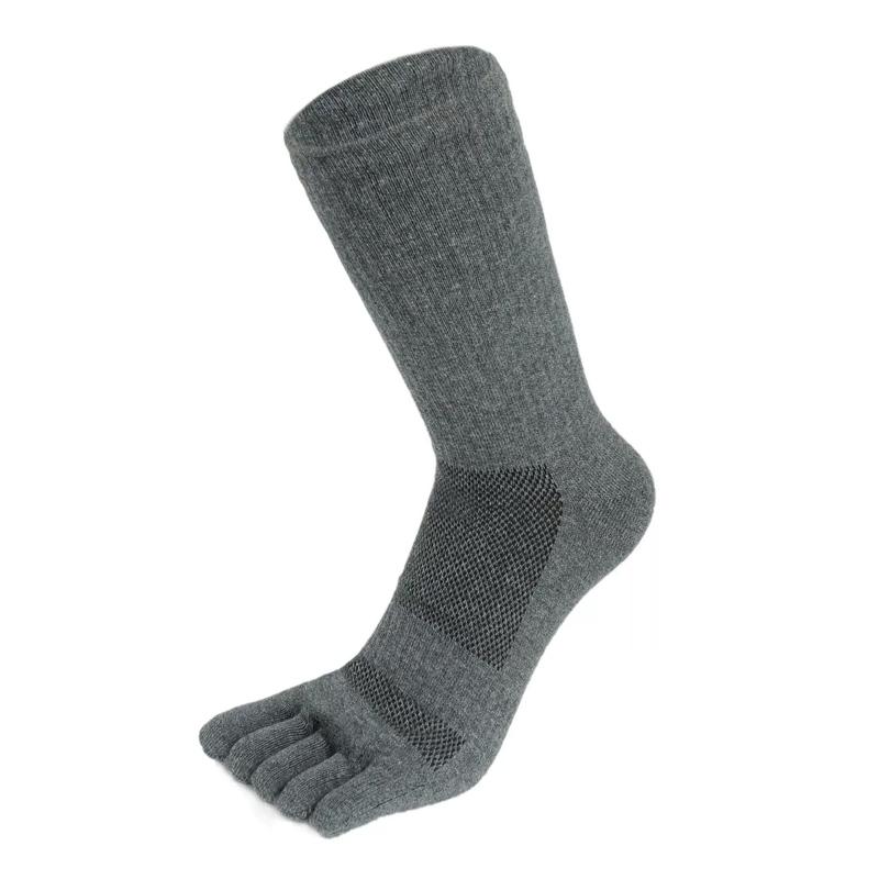 Plus Size Man Toe Socks Long Cotton Compression Mesh Breathable High Tube Sweat-Absorbing Fitness Sport Five Finger Socks Large
