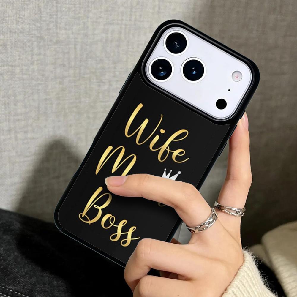 Capa Case for iPhone 17 Air 16 Pro Max 15 Plus 11 13 Mini 14 12 Back Phone Cover Wife Mom Boss Quotes