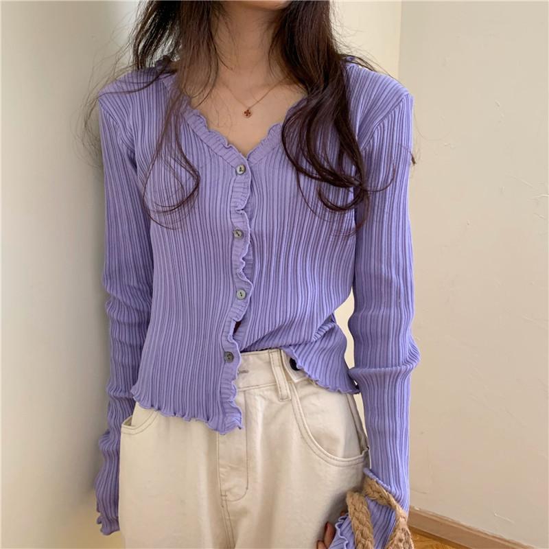 Korean Short Sweater Women V-Neck Knitted Cardigan Fashion Single Breasted Women Elasticity Cropped Cardigan Sweater Female