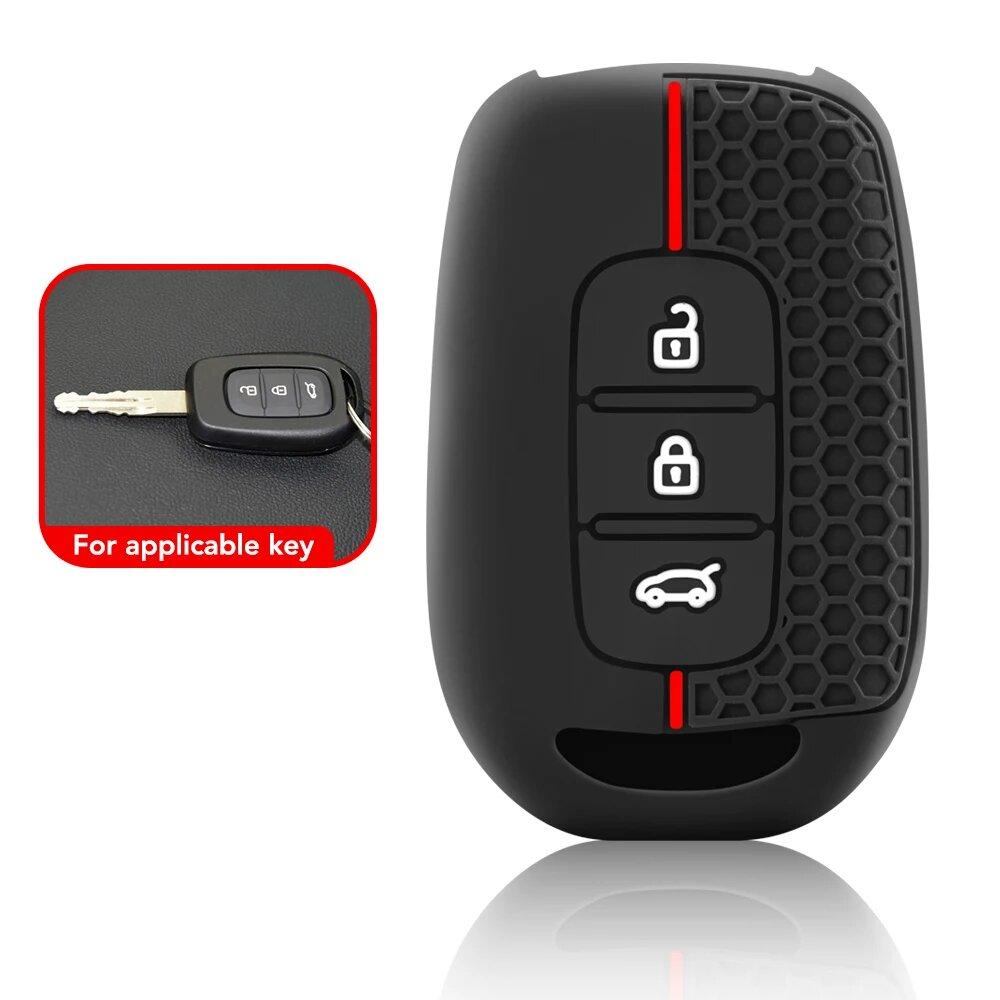 2/3Button Fob Shell Holder Silicone Car Key Cover Case For Renault Kwid Traffic Symbol Dacia Sandero Logan Duster