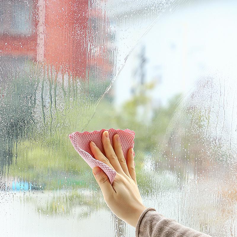 Fashion Glass Mirror Absorbent Glass Windows Dishcloth Bathroom Cleaning Towel Cleaning Tools.Multifunctional Home Kitchen Fish Scale Rag