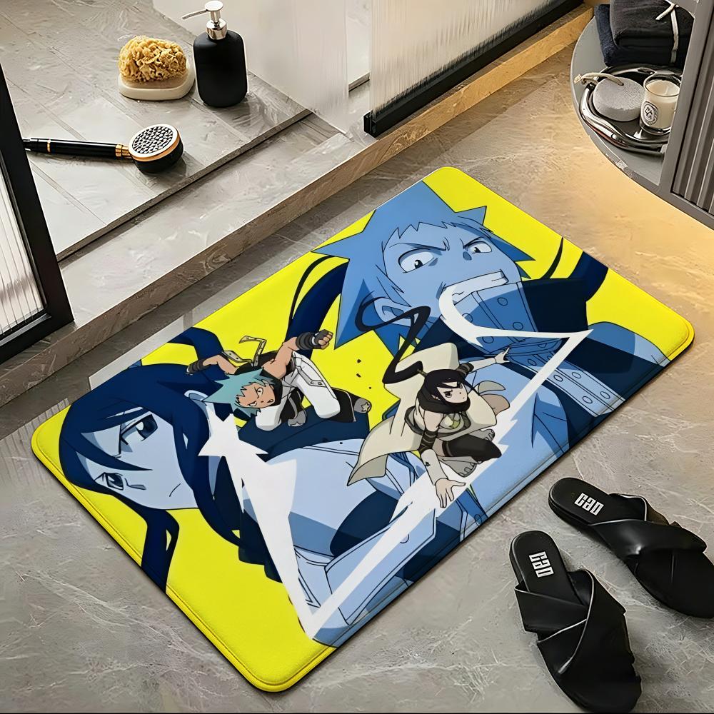 Anime S-Soul E-Eater Floor Mat Soft Flannel Floor Mat Suitable for Entryways, Living Rooms, Bedrooms, and Bathrooms