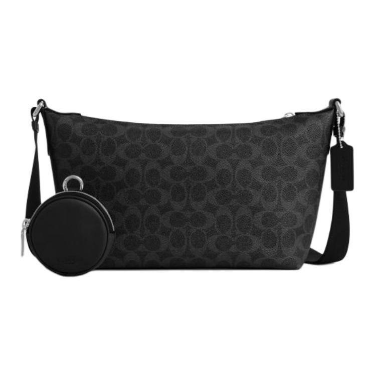 

Coach 25 Finn Top Zip Closure Faux Leather Crossbody Bag Medium Women bags Black CCG21-SVYZK Basic Set (Bag+Dust Bag)