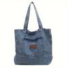 Vintage Denim Umhängetasche, Retro Handtasche mit großer Kapazität, Modische Tragetasche für Schule, Arbeit, Shopping