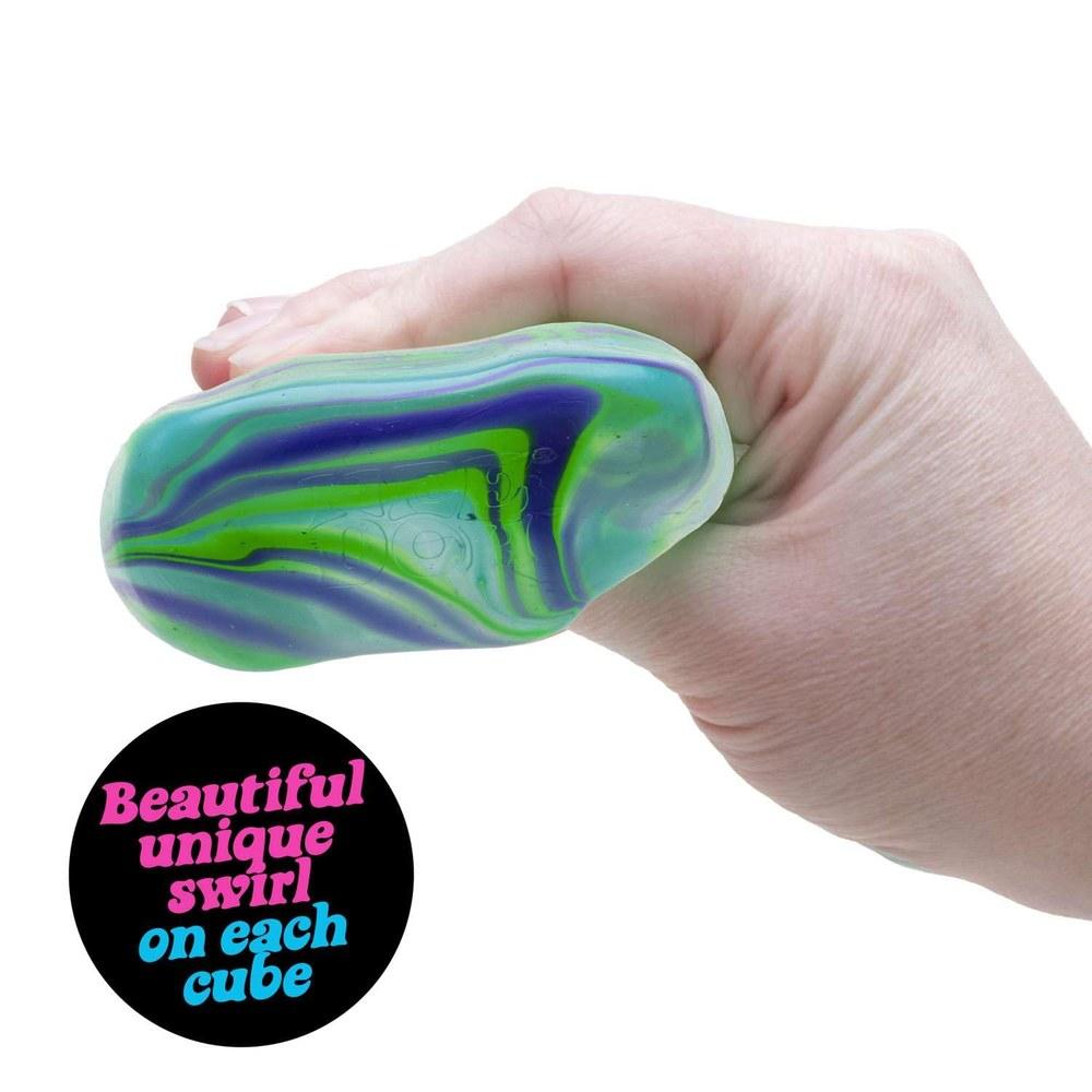 Schylling NeeDoh Nice Cubes Swirl Sensory Toy Super Solid Squeeze Swirling Color Blend Colors May Vary 1 Pack 1 Piece