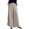 Women's Plus Size Striped Wide Leg Palazzo Pants Elastic High Waisted Baggy Loose Long Trousers