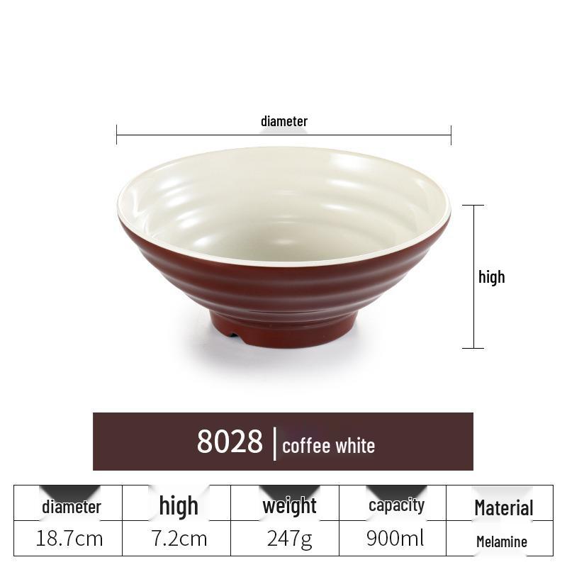 Net Celebrity Melamine Ramen Bowl: Two-Tone Creative Design, Large, Ideal for Mala Tang and Rice Noodles