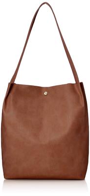 Legato Largo LG-E1242 PUCanvas Tote Bag, A4 Size, with Gusset, Lightweight, Brown