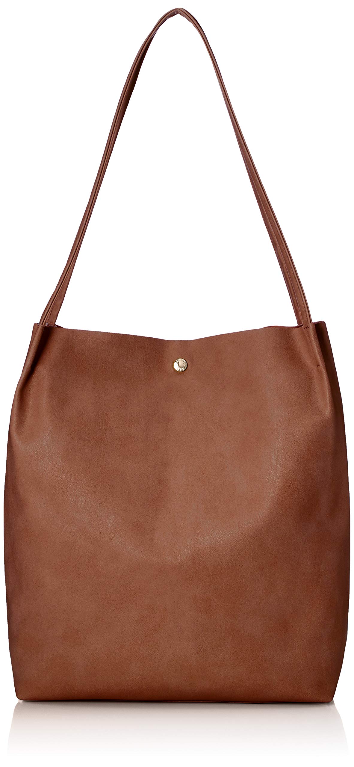 Сумка-тоут Legato Largo LG-E1242 из PU-холста, формата А4, с боковыми вставками, легкая, коричневая