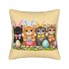 Funny Easter Cats Ears Bunny Eggs Pillow Case  Comfy Pillow Cover Vintage Pillowcases For Sofa Couch Bed Living Room
