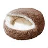 Cat Bed, SemiEnclosed Warm Plush Cave, nonslipSlip, Easy to Clean, snug Pet Bed Gray 30cm