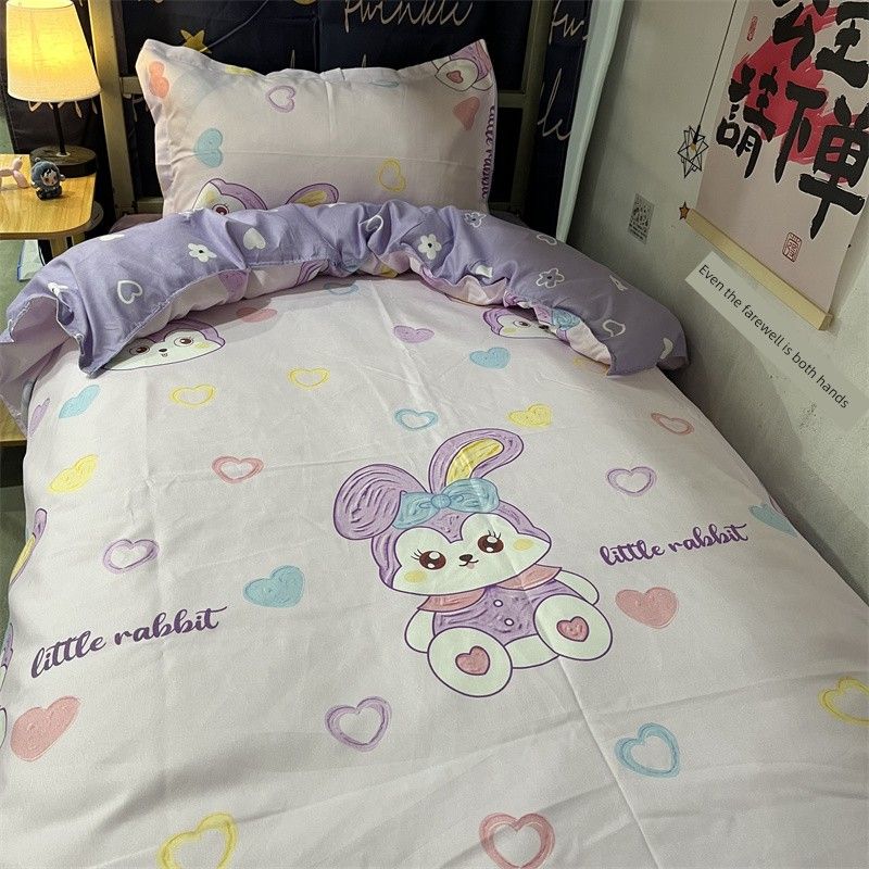 

Cotton Thickened, Sanded Fabric Cartoon Feifei Rabbit Quilt Cover Four-Piece Set Single Student Dormitory Bedroom Three-Piece Set 1.5x 2.0m (one quilt cover) Fit 001(Feifei Rabbit)