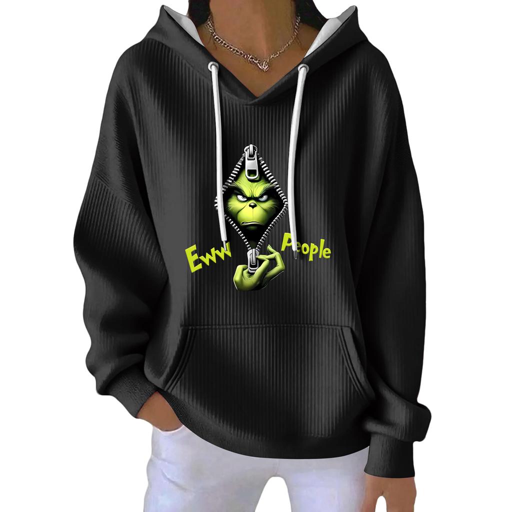 Women's Fashion Casual Christmas Angel Print Pullover Long-Sleeve Sweatshirt