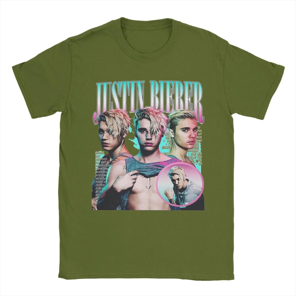 Men's T-Shirts Justins Biebers Leisure Pure Cotton Tees Short Sleeve T Shirts Round Neck Tops Party