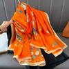 The new printing silk scarf spring and summer outside take sunscreen scarf beach towel thin section warm neck temperament versatile ladies