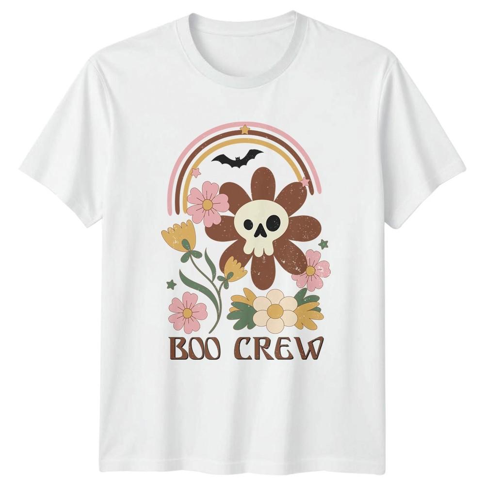 Boo Crew Unisexs TShirt Groovy Halloween Halloween Gift For Her S