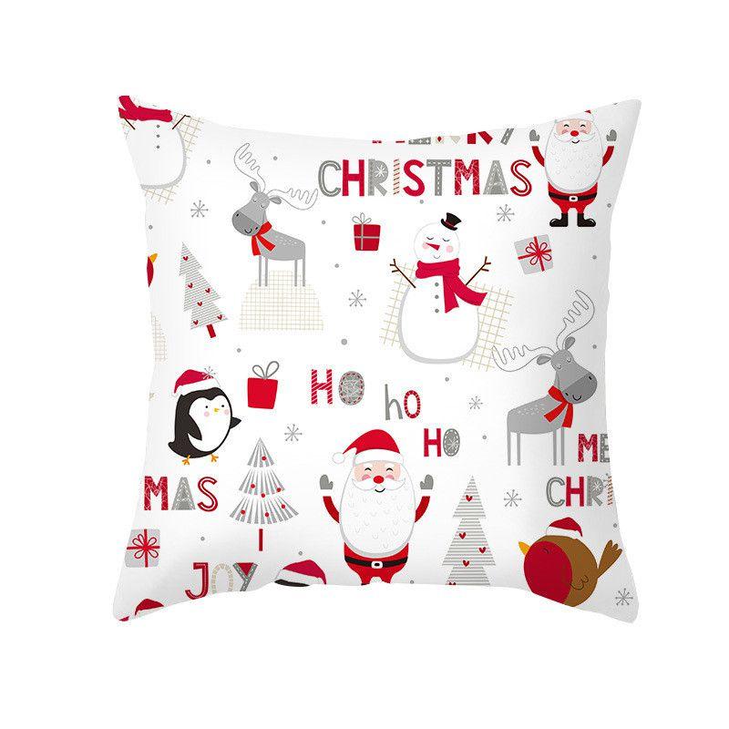 Festive Santa Claus Christmas Cushion Cover With Super Soft Peach Skin Velvet For Home Decor