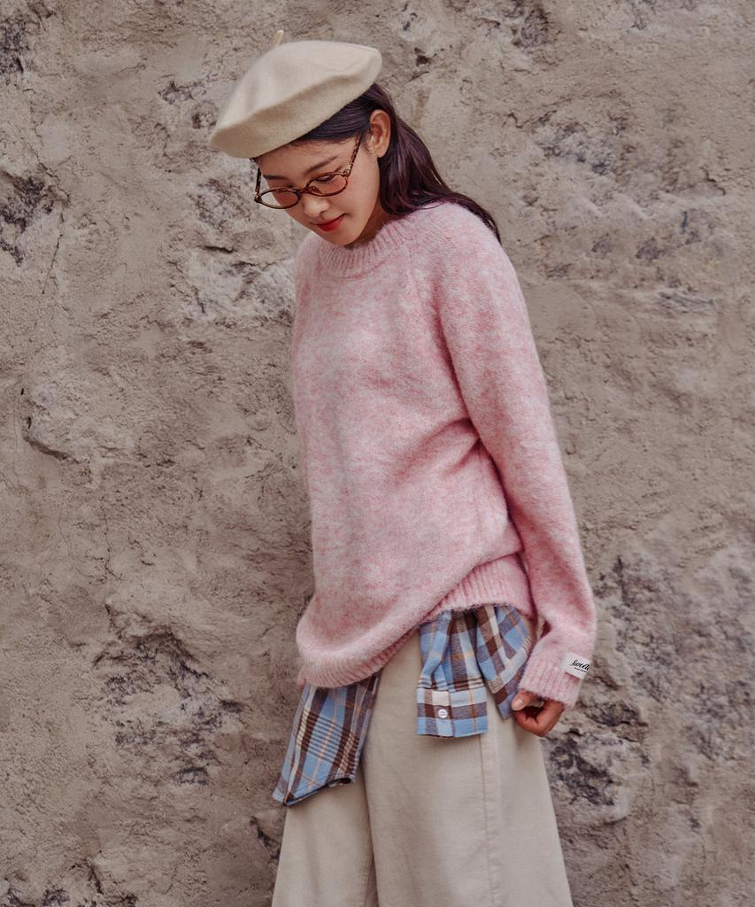SWEET SOUP Loose Fit Lettering Point Knit (Wbblkf2)