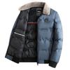 Abrigo de algodón con solapa corta y cálido para hombre, estilo empresarial, para otoño e invierno, nuevo abrigo informal sencillo con cuello de piel