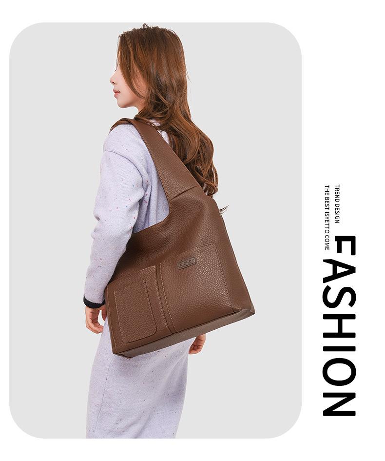 Korean Style Large Capacity Bucket Tote: Versatile Crossbody Shoulder Bag for Women - Autumn/Winter 2025