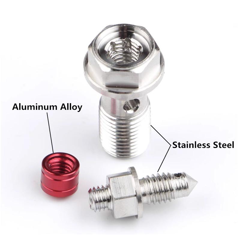 Universal M10x21 Thread Pitch 1.0/1.25mm Motorcycle Brake Master Cylinder Oil Hose Banjo Bolt Brake Calipers Bleed Screw Nipple
