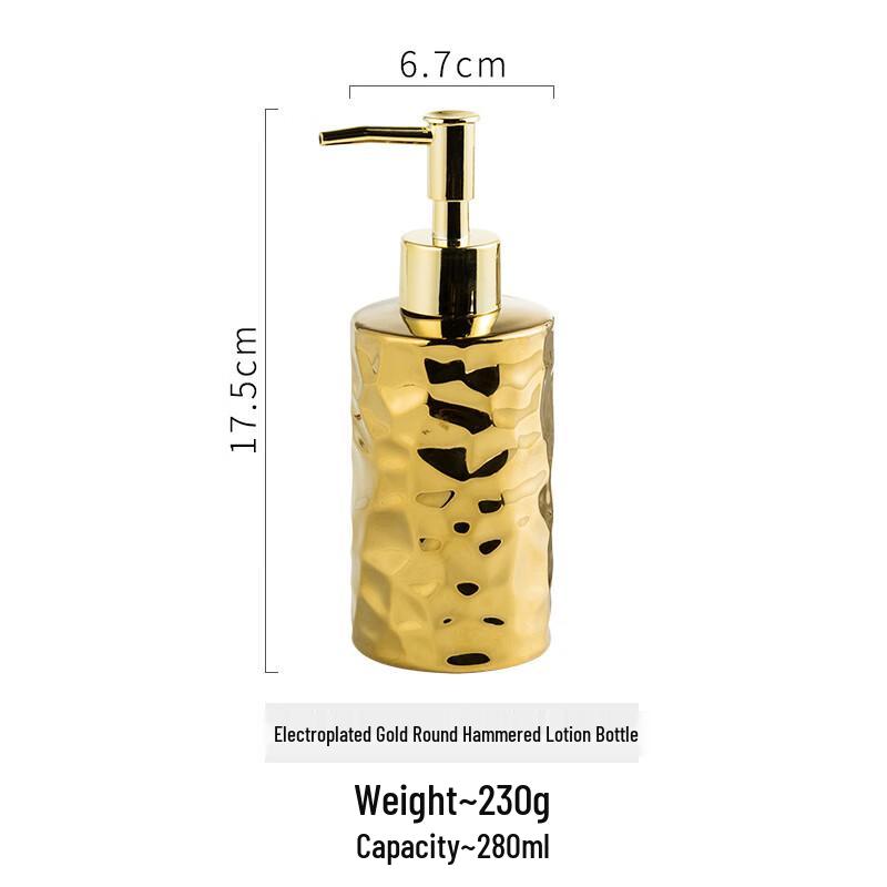 Light Luxury Ceramic Pump Dispenser Bottle Round