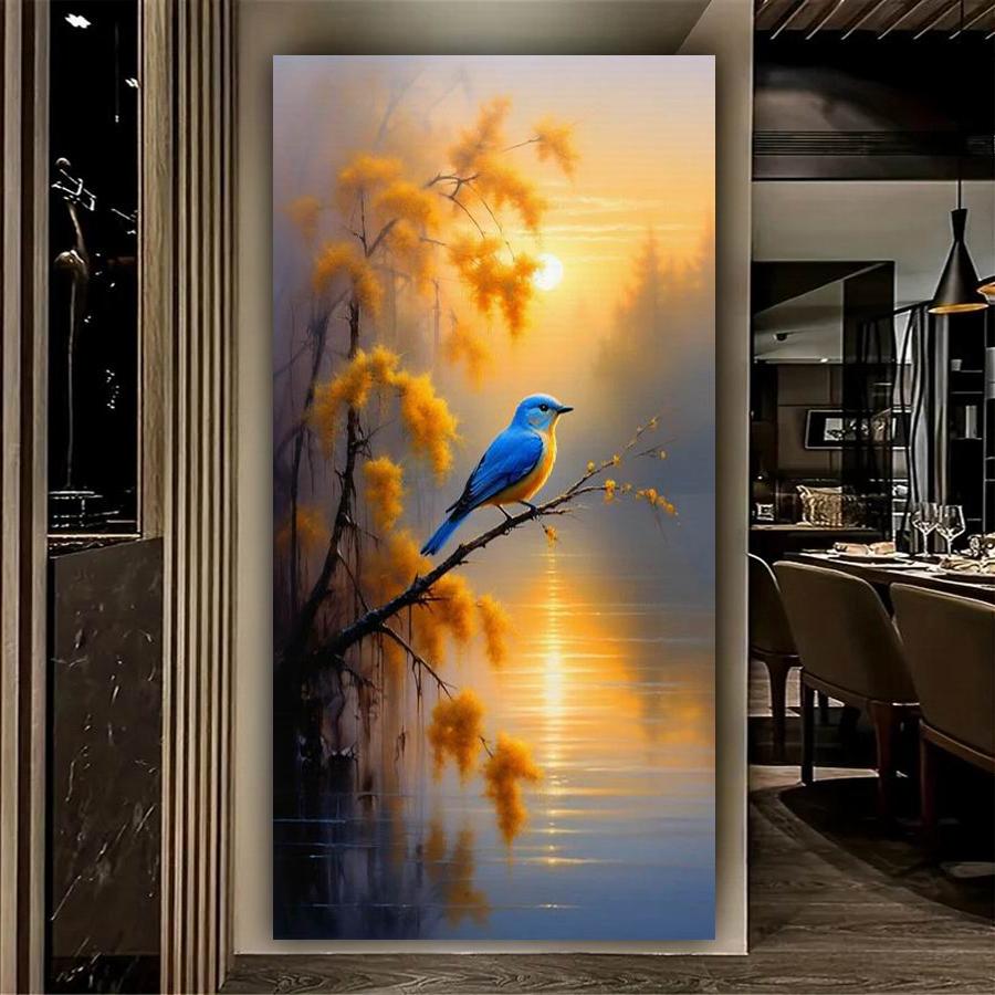Sunrise Lake Bird Large Size Diamond Painting New Collection Animals Diy Full Drill Rhinestone Embroidery Mosaic Cross Stitch Kits