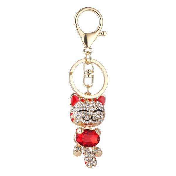 Smile Cat Crystal Rhinestone Keyring Key Holder Purse Bag for Car Christmas Gift Keychains 2017 Brand Key Chain ZHH2745/sm