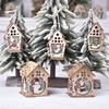 Handmade Wooden Luminous Cabin Christmas Tree Ornament for Kids – DIY Gift or Window Decoration