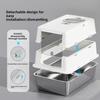 Stainless Steel Closed Cat Litter Box, Fully Closed Flip, Oversized, Heightened and Thickened Anti-splash Top-entry Cat Toilet