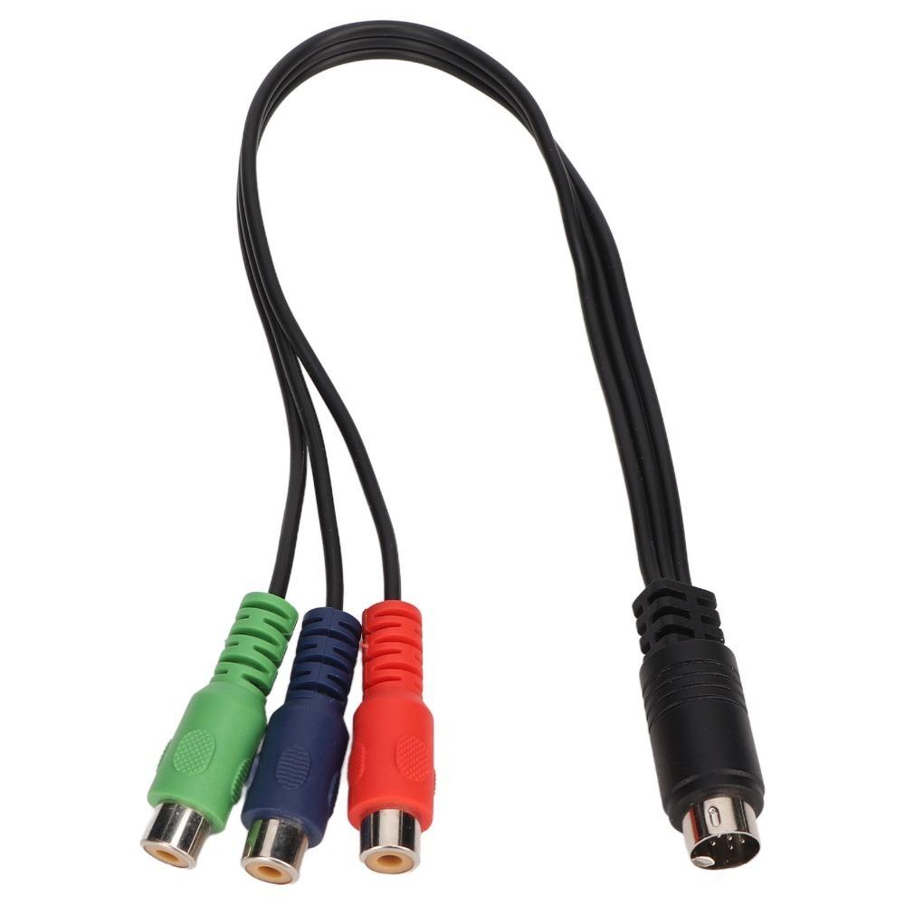 

Plug and Play MINI DIN 9 Pin to 3RCA Cable 11.8in MINI DIN 9 Pin Male to 3RCA Female RGB Video Adapter Cable RGB Connection