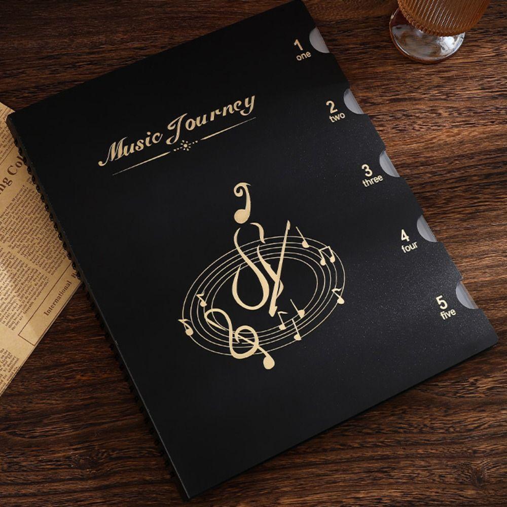 20/30 Sleeves Spiral Music Folder Non-reflective Document Organizer Retro Sheet Music Binder
