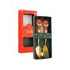 Festive Christmas Cutlery Set: Stainless Steel Cartoon Santa Spoons & Forks In Gift Box