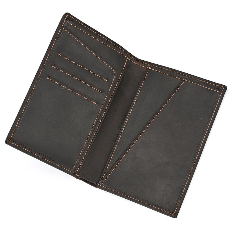 High Quality Passport Wallet Leather Card Holder Wallet Genuine Leather Bifold Purse for boarding pass thick leather