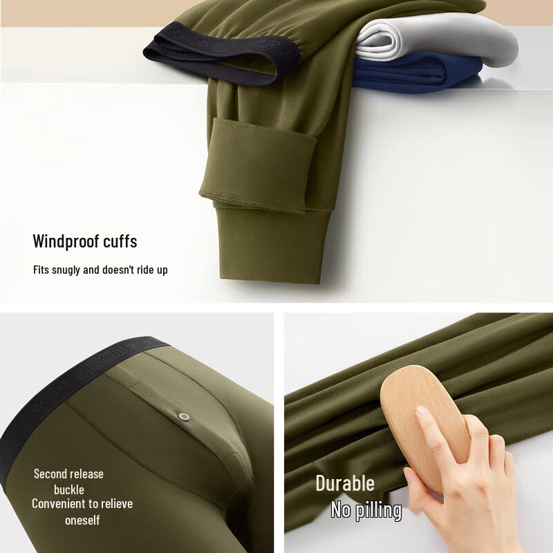 Semir Pantaloni Termici Antibacterieni din Bumbac 100% pentru Bărbați