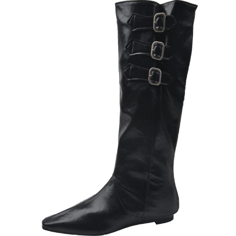 Autumn boots women's summer new pointed thick heel stack boots retro knight boots fashion belt buckle mid boots