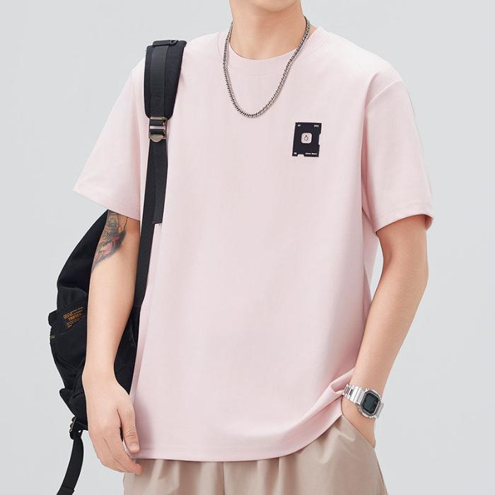 Herren Aktuelles Sommer Bequeme Passform Rundhals Kurzarm T-Shirt Dünnes Bedrucktes Kurzes T-Shirt