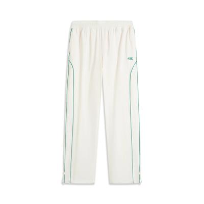 Li Ning Sports Trend Series Loose Comfortable Solid Color Casual Pants Women Bottoms Off-White AYKU532-1