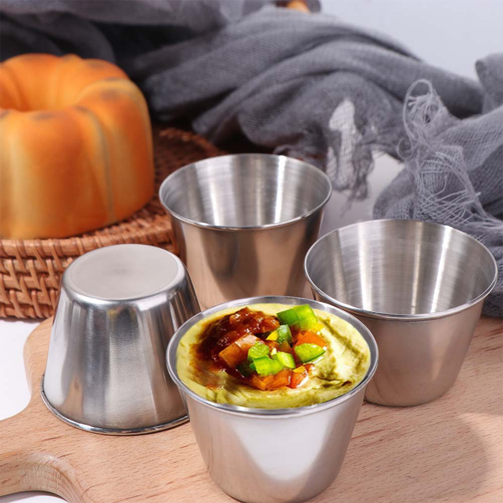 12PCS/SET Stainless Steel Barbecue Dipping Cup 304 Stainless Steel Seasoning Dish Barbecue Season