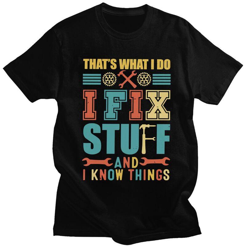 

Custom Mens I Fix Stuff T Shirts Short Sleeves Cotton Tshirts T-shirt Casual Mechanic Engineer Gift Tees Loose Fit Clothing -... S разноцветный